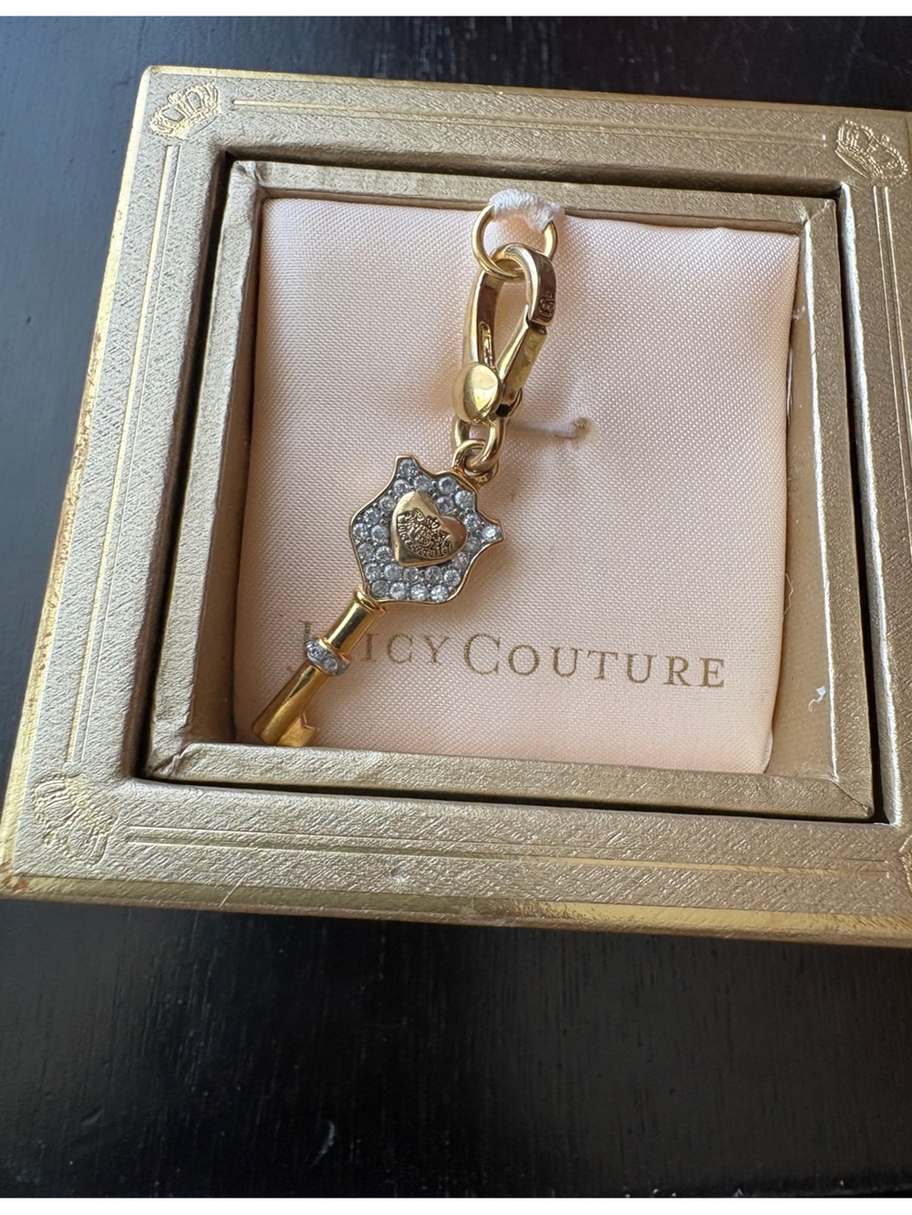 Juicy Couture Gold-tone Key Charm with Crystal Accents